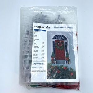 Mary Maxim Holiday Door Hanging Plastic Canvas Christmas Craft Kit 28268 13x21